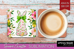Coquette Easter Square Coaster - Easter Coaster PNG Product Image 1