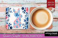 Coquette Easter Square Coaster - Easter Coaster PNG Product Image 1