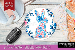 Coquette Easter Car Coaster - Easter Coaster PNG Sublimation Product Image 1