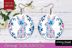 Coquette Easter Round Earrings - Easter PNG Sublimation Product Image 1