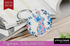 Coquette Easter Keychain PNG - Easter Keychain Sublimation Product Image 1