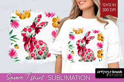 Coquette Easter Square Tshirt Background - Easter PNG Product Image 1