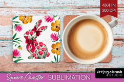 Coquette Easter Square Coaster - Easter Coaster PNG Product Image 1