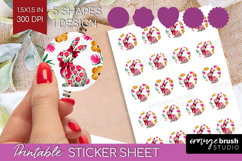Coquette Easter Round Sticker - Easter Printable Sticker Product Image 1