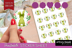 Coquette Easter Round Sticker - Easter Printable Sticker Product Image 1