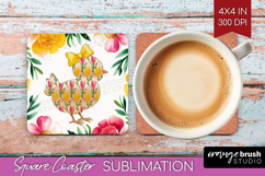 Coquette Easter Square Coaster - Easter Coaster PNG Product Image 1