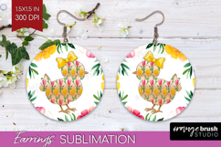 Coquette Easter Round Earrings - Easter PNG Sublimation Product Image 1
