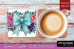 Coquette Easter Square Coaster - Easter Coaster PNG Product Image 1