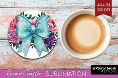 Coquette Easter Round Coaster - Easter Coaster PNG Product Image 1