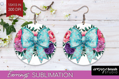 Coquette Easter Round Earrings - Easter PNG Sublimation Product Image 1