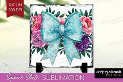 Coquette Easter Slate PNG - Easter Square Slate Sublimation Product Image 1