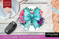 Coquette Easter Car Coaster - Easter Coaster PNG Sublimation Product Image 1