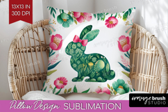 Coquette Easter Pillow Sublimation - Easter Pillow Cover PNG Product Image 1