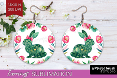 Coquette Easter Round Earrings - Easter PNG Sublimation Product Image 1