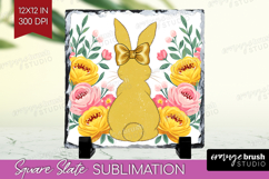 Coquette Easter Slate PNG - Easter Square Slate Sublimation Product Image 1