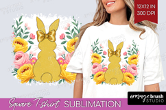 Coquette Easter Square Tshirt Background - Easter PNG Product Image 1