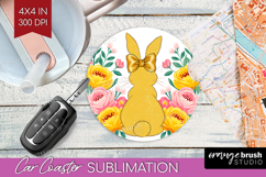 Coquette Easter Car Coaster - Easter Coaster PNG Sublimation Product Image 1