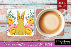 Coquette Easter Square Coaster - Easter Coaster PNG Product Image 1
