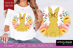 Coquette Easter Round Tshirt Background - Easter PNG Product Image 1
