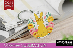 Coquette Easter Keychain PNG - Easter Keychain Sublimation Product Image 1