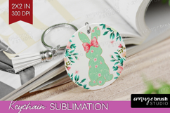 Coquette Easter Keychain PNG - Easter Keychain Sublimation Product Image 1