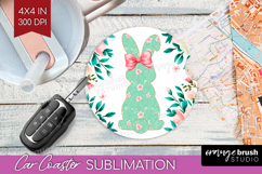 Coquette Easter Car Coaster - Easter Coaster PNG Sublimation Product Image 1