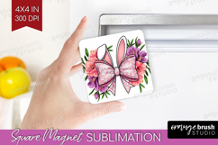 Coquette Easter Magnet Sublimation - Easter Square Magnet Product Image 1