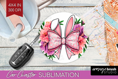 Coquette Easter Car Coaster - Easter Coaster PNG Sublimation Product Image 1