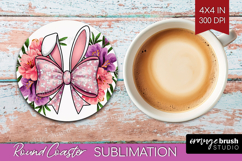 Coquette Easter Round Coaster - Easter Coaster PNG Product Image 1