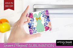 Coquette Easter Magnet Sublimation - Easter Square Magnet Product Image 1
