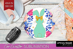 Coquette Easter Car Coaster - Easter Coaster PNG Sublimation Product Image 1
