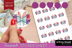 Coquette Easter Round Sticker - Easter Printable Sticker Product Image 1
