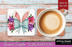 Coquette Easter Square Coaster - Easter Coaster PNG Product Image 1