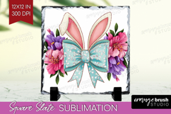 Coquette Easter Slate PNG - Easter Square Slate Sublimation Product Image 1