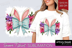Coquette Easter Square Tshirt Background - Easter PNG Product Image 1