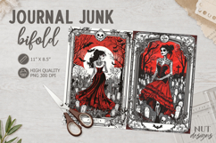 Gothic Journal Junk Bifold Creepy halloween journal Product Image 1