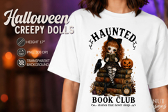 Haunted Book Club Creepy Doll Gothic Halloween PNG Product Image 1