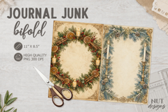 Vintage Christmas Journal junk Festive Wreath Candle Product Image 1