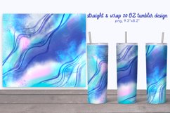 Summer tumbler in blue colors, 20 oz. Liquid ink sublimation Product Image 1