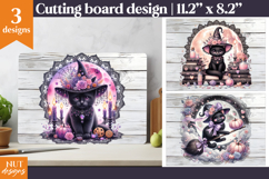 Mystic Black cat Fairy Cutting Board Halloween kitchen decor Product Image 1