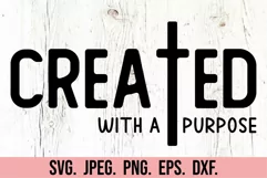 Created With A Purpose SVG PNG - Worthy - Christian Verse Product Image 5