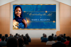Blue &amp; Rose Funeral Slideshow Template Canva Memorial Video Product Image 6