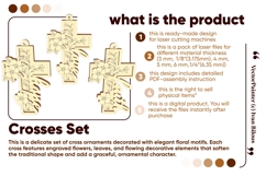 Hope Love Faith Laser Cut Cross Ornament, SVG Bible Product Image 2