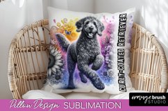 Dog Pillow Cover - Dog Mom Floral Pillow Sublimation Product Image 1