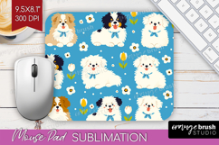 Cute Dog Mouse Pad Sublimation - Chibi Puppy Mousepad PNG Product Image 1
