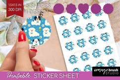 Cute Dog Round Sticker - Chibi Puppy Printable Sticker Sheet Product Image 1
