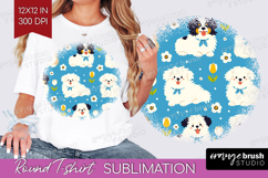 Cute Dog Round Tshirt Background - Chibi Puppy PNG Product Image 1