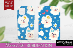 Cute Dog Phone Case PNG - Chibi Puppy Case PNG Sublimation Product Image 1