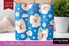 Cute Dog Tumbler Wrap - Chibi Puppy Tumbler PNG Sublimation Product Image 1