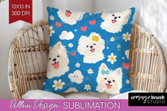 Cute Dog Pillow Sublimation - Chibi Puppy Pillow Cover PNG Product Image 1